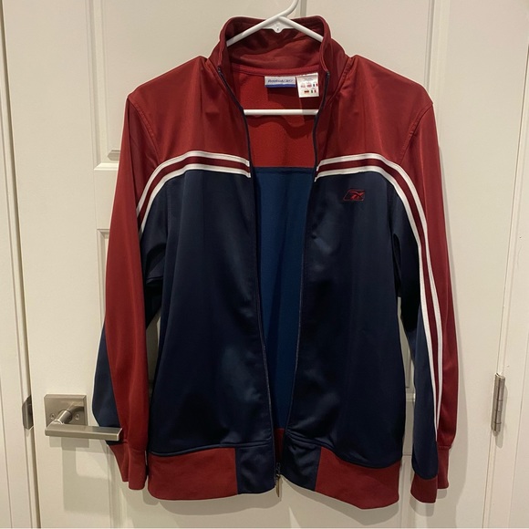2/$18 Reebok Red, Blue and White Zip Up Sweater Boys - Picture 2 of 6